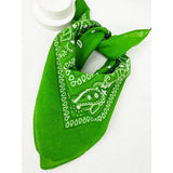 Kelly Green Paisley Pattern Bandana | 100% Cotton | 21x21"