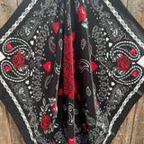 Lucky Cards Wild Rag Scarf | Black & Red | 35"x35" | WR3433
