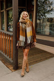 Everest Plaid Tassel Scarf — Mustard