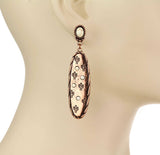 Western Stamped Stone Earrings Silver Arrows