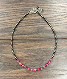 Navajo-Style Square Gemstone Western Bead Necklace – Adjustable 15–20"