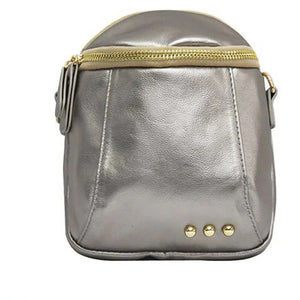 Ellie Metallic Dual Straps Crossbody Bag Gunmetal Silver