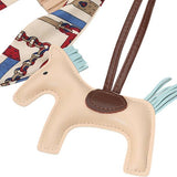 Vegan Leather Horse Tassel Scarf Keychain Bag Charm