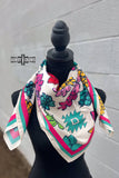 Fabulous Flower Western Southwestern Wild Rag Scarf Accent