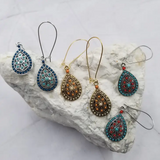 Boho Turquoise Beads Teardrop Dangle Earrings