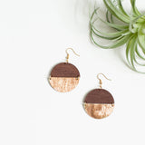 Georgia Dangle Hinged Earring Rose Gold Wood