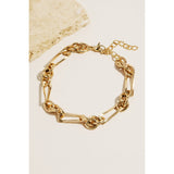 Mixed Rectangle Chain Link Bracelet Gold