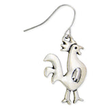 Country Girl Silver Chicken Earrings