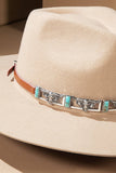 Steer Head Hat Band — Turquoise Stone & Metal