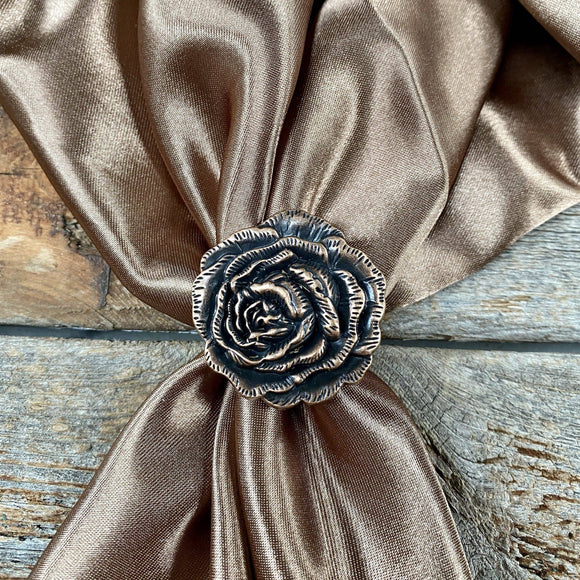 Copper Rose Western Scarf Slide or Tee Clip