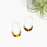 Olivia Oval Hoop Earrings Tortoise