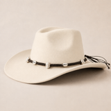 Cowrie Shell & Silver-Tone Beaded Western Hat Band, Tie-On