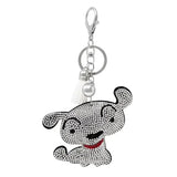 Bling Crystal Cute Puppy Dog Tassel Keychain Bag Charm