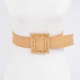 Handmade Buckle Elastic Belt – Khaki
