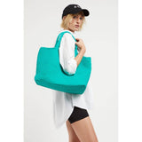 Sky's The Limit Large Woven Neoprene Tote with Pouch Dark Denim
