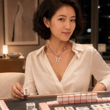 Ellison+Young Sunset Dragon Mahjong Beaded Charm Necklace