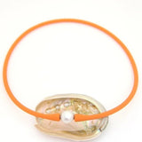 Janis The Pearl Silicone Freshwater Pearl Necklaces Waterproof Orange