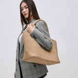 Sky's The Limit Large Woven Neoprene Tote with Pouch Dark Denim
