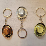 Copper-Tone Cowboy Hat Metal Keychain
