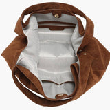 Katherine Slouchy Vegan Suede Round Hobo Tote Black