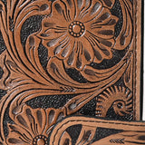 Western Floral Tooled Leather Long Wallet