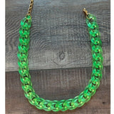 Acrylic Chain Link Neon Necklace Green