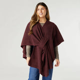 Rae Pull Through Wrap Shawl Ruana Burgundy