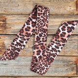 Tan and Brown Leopard Western Skinny Cowgirl Mini Wild Rag Scarf Necktie