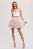 Pink Ruffle Tiered Tulle Tutu Mini Skirt