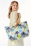 Tropical Palm Tree Print Beach Bag Tote