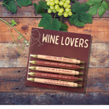 Wine Lovers Pen Set | 5-Piece Novelty Gift Set | Funny Wine Gifts