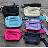 Nylon ID Pouch Wallet with Wristlet Strap Sky Blue