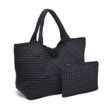 Sky's The Limit Large Woven Neoprene Tote | Black