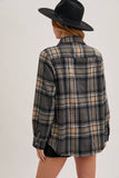 Grey Plaid Button-Down Shacket