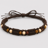 Brown Beaded Macramé Western Hat Band, Tie-On