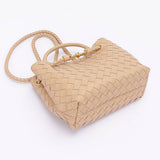 Braided Faux Leather Top Handle Bag – Pink