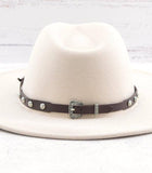 Faux Leather Longhorn Hat Band - Coffee
