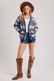 Argyle Button Down Pocket Cardigan Navy
