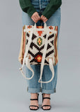 Cotton Woven Tan Brown Western Southwestern Aztec Backpack