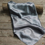 Solid Dark Silver Grey Western Southwestern Wild Rag Scarf Accent