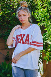 Texas Print V-Neck Football Tee White & Red