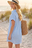 Button-Up Shirt Dress with Pockets – Chambray