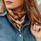 Brown Horse Collage Western Southwestern Wild Rag Scarf Accent