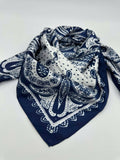 Blotted Navy Paisley Western Southwestern Wild Rag Scarf Accent