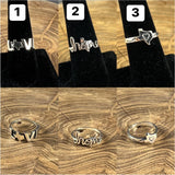 Sterling Silver Artisan Texas State Heart Band Ring