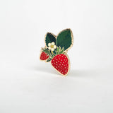 Strawberry & Blossom Hard Enamel Pin