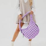 Carmen Quilted Hobo Tote Bag | Lilac