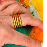 Thai Buddhist Temple Kumlai Stackable Ring – Fluorescent Yellow