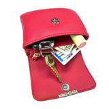Clip & Go Unique RFID Crossbody Phone Carrier | Black Vegan Leather