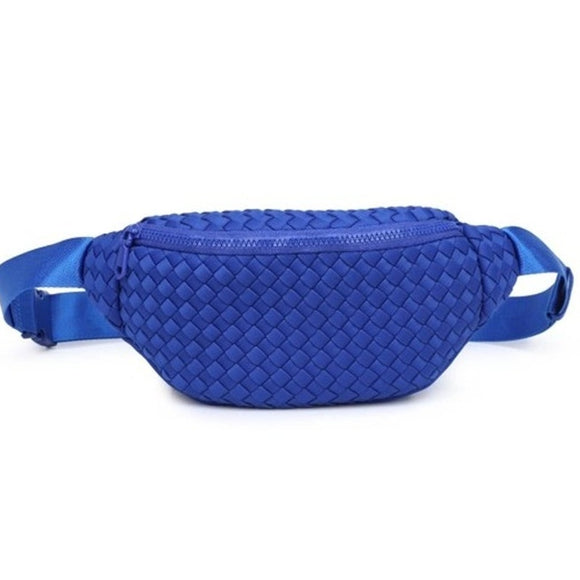 Aim High Woven Neoprene Belt Bag Fanny Pack Sling Bag Royal Blue